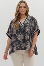 + Black Floral Top
