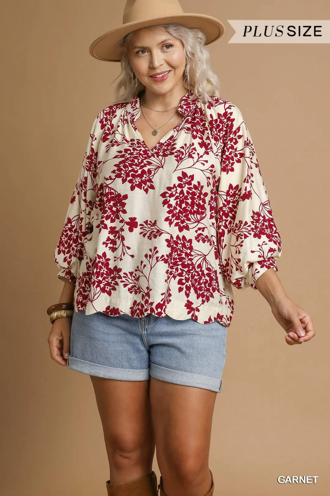 + Garnet Floral Top