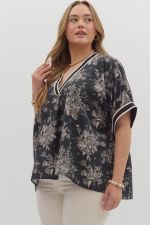 + Black Floral Top