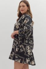 + Black Botanical Dress