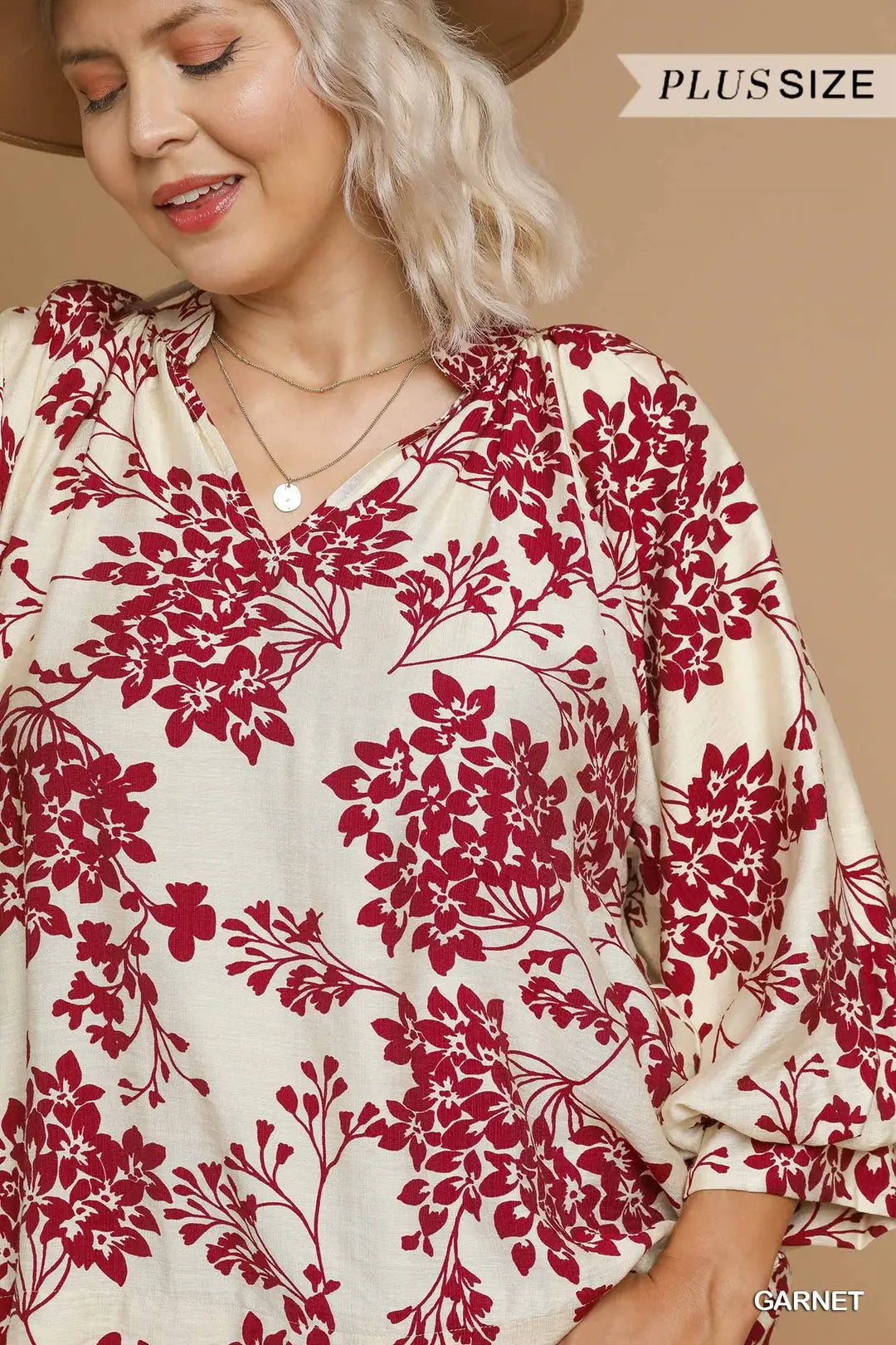 + Garnet Floral Top