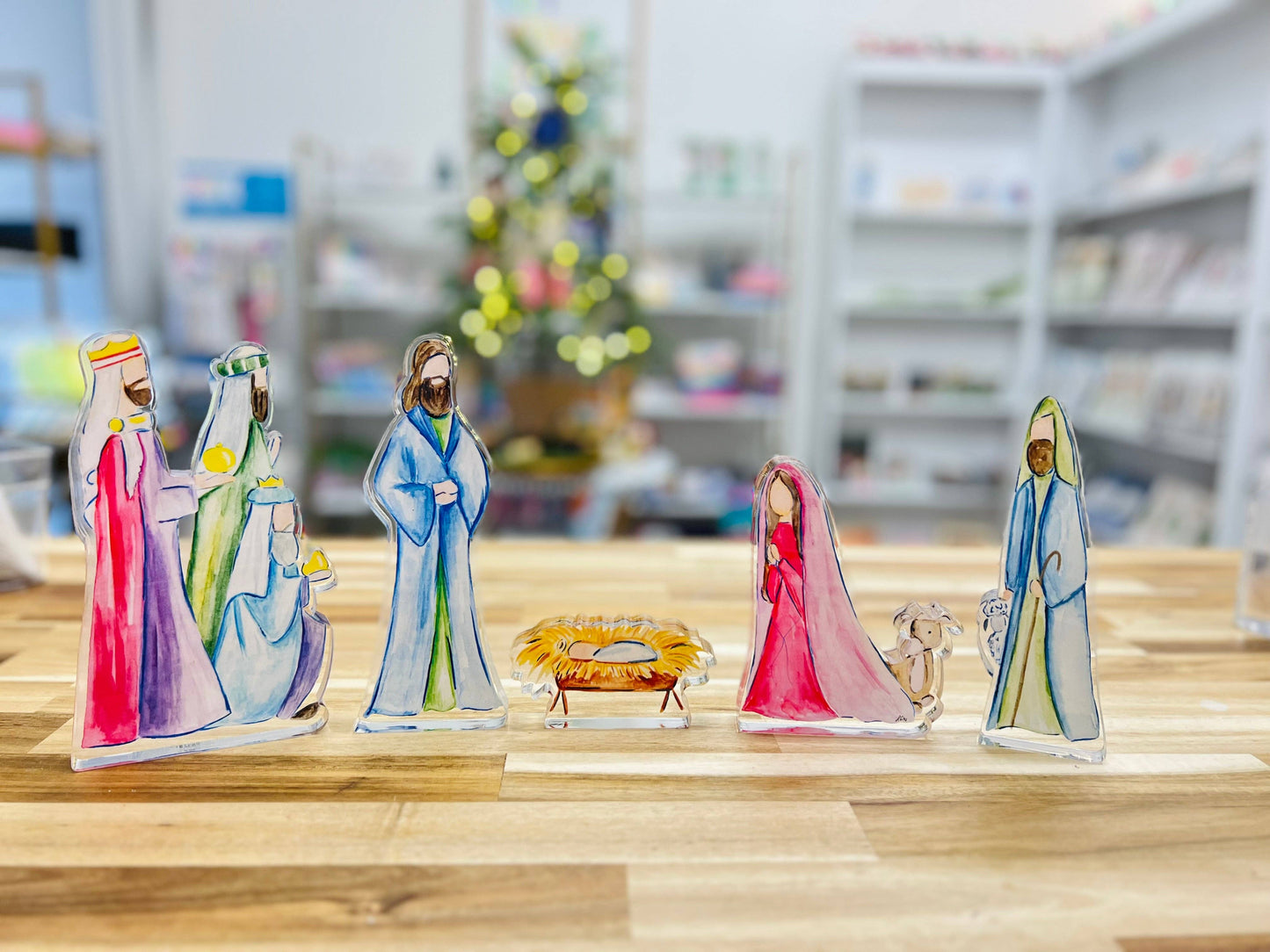 Acrylic "Watercolor" Nativity Set