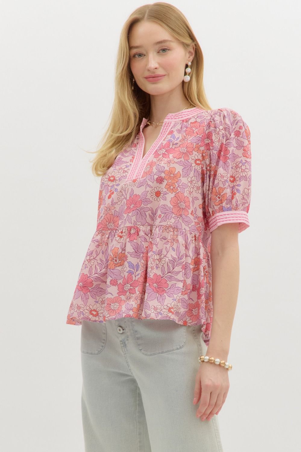 Jenson Pink Floral Top