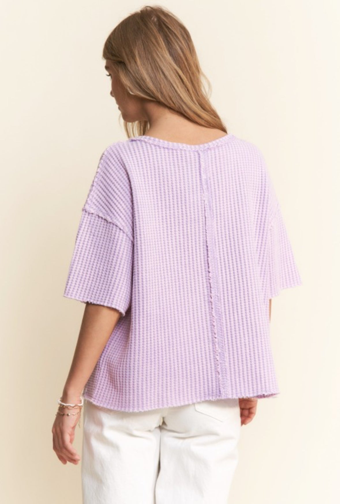 Lilac Waffle Texture Top