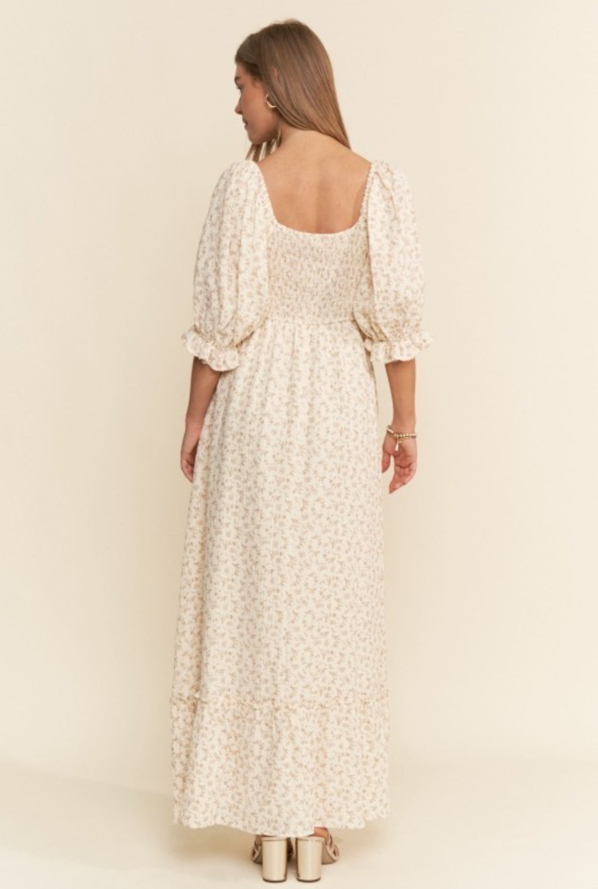 Neutral Floral Dress