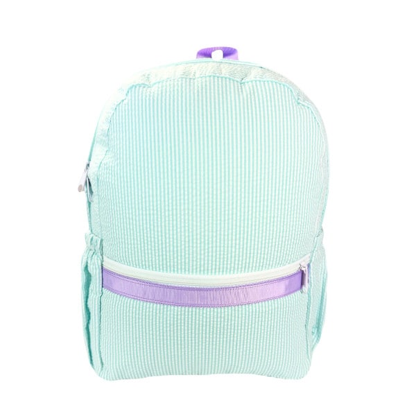 Seersucker Backpack with Pocket