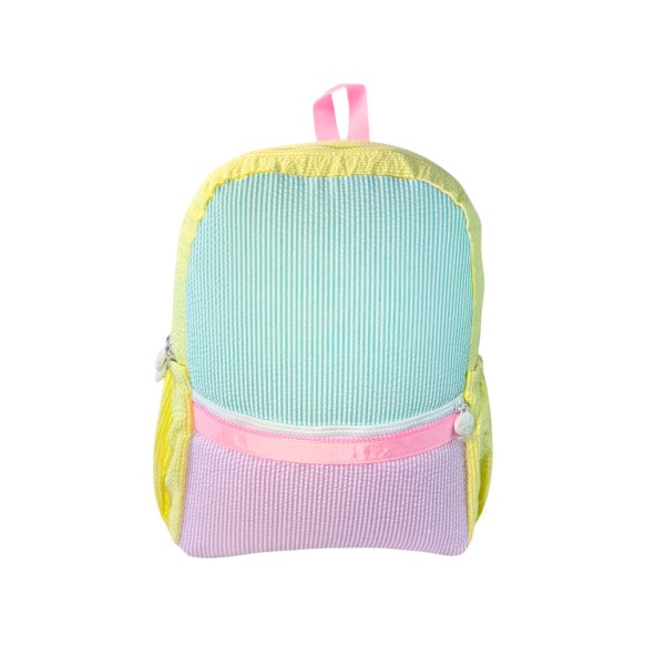 Seersucker Backpack with Pocket