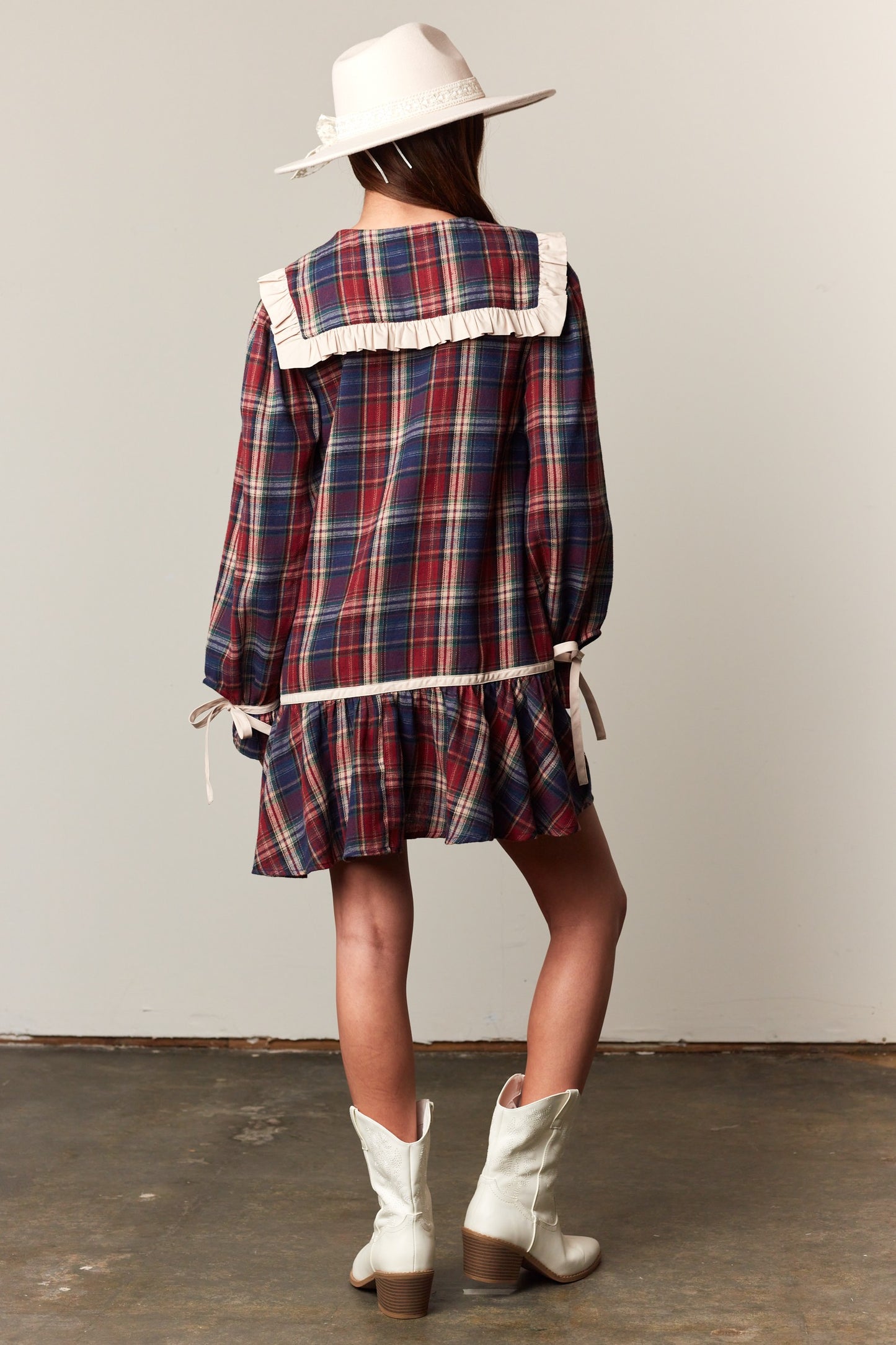 Plaid Trim Dress