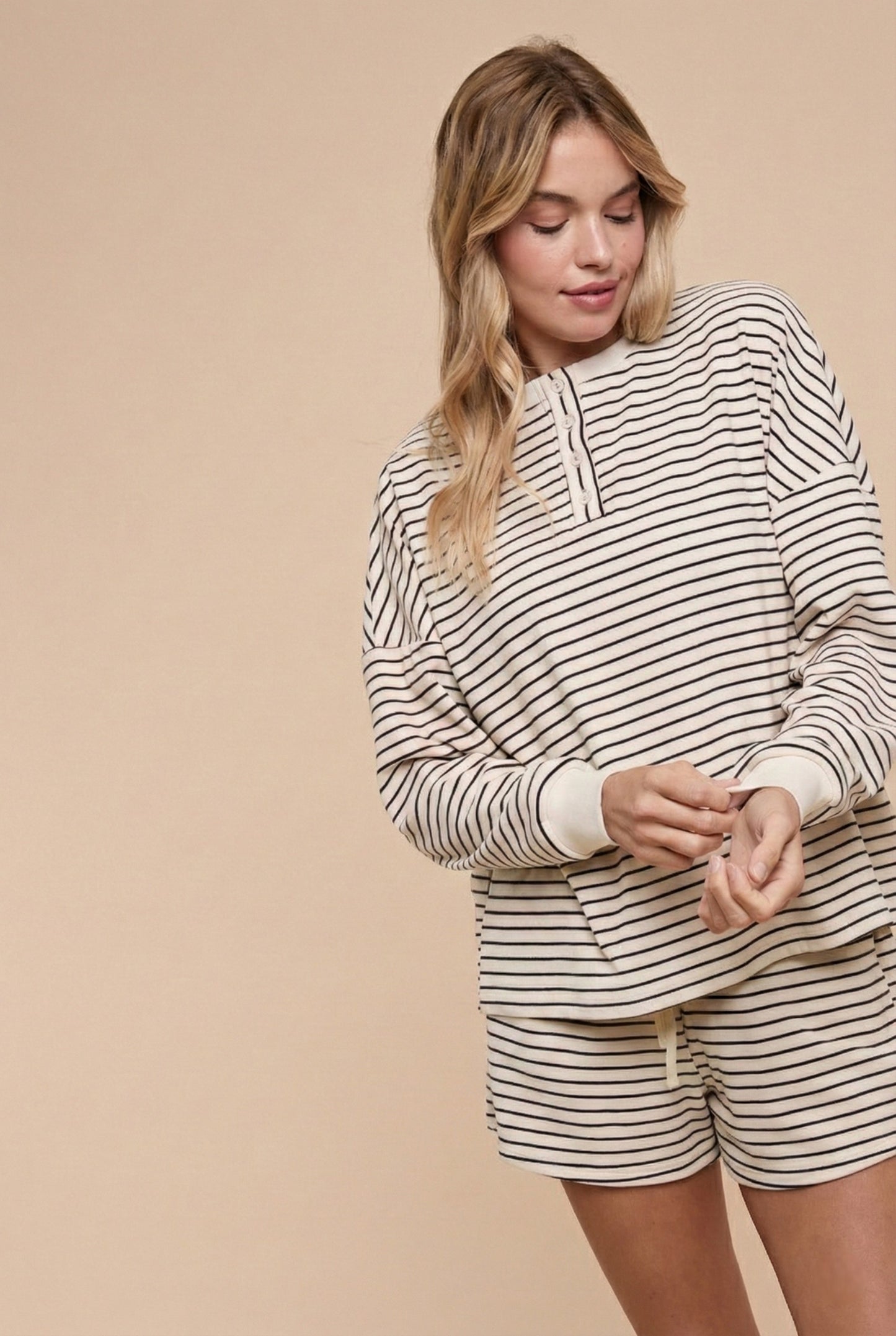 Pin Stripe Shorts Set