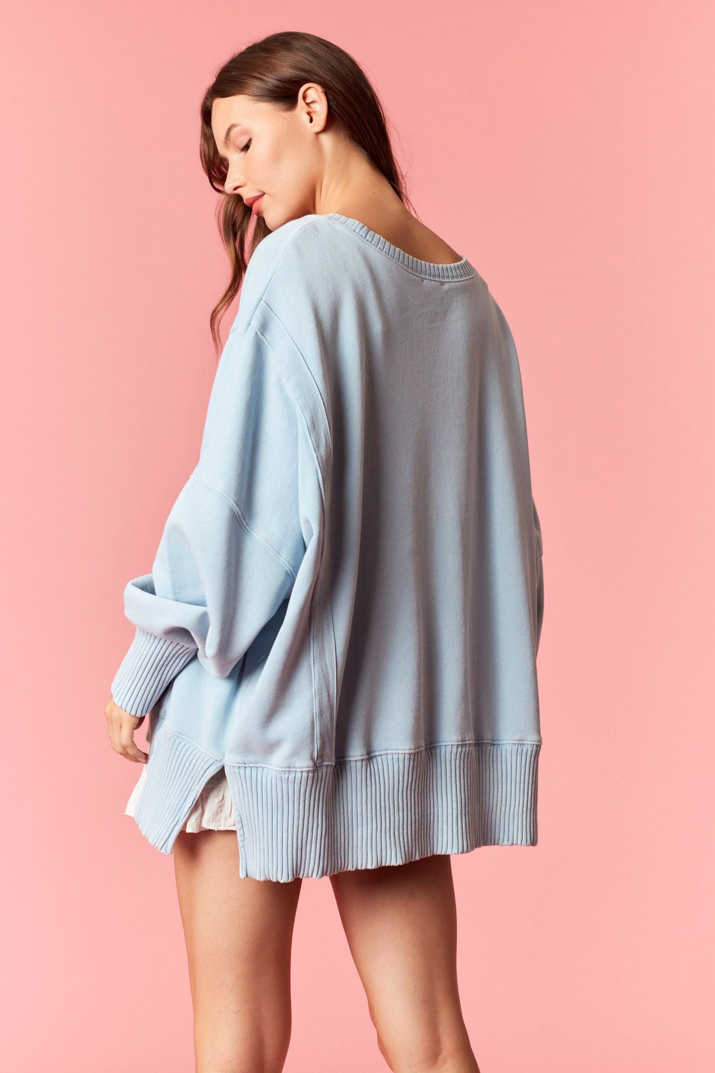 Lt. Blue Hi-Low Sweartshirt