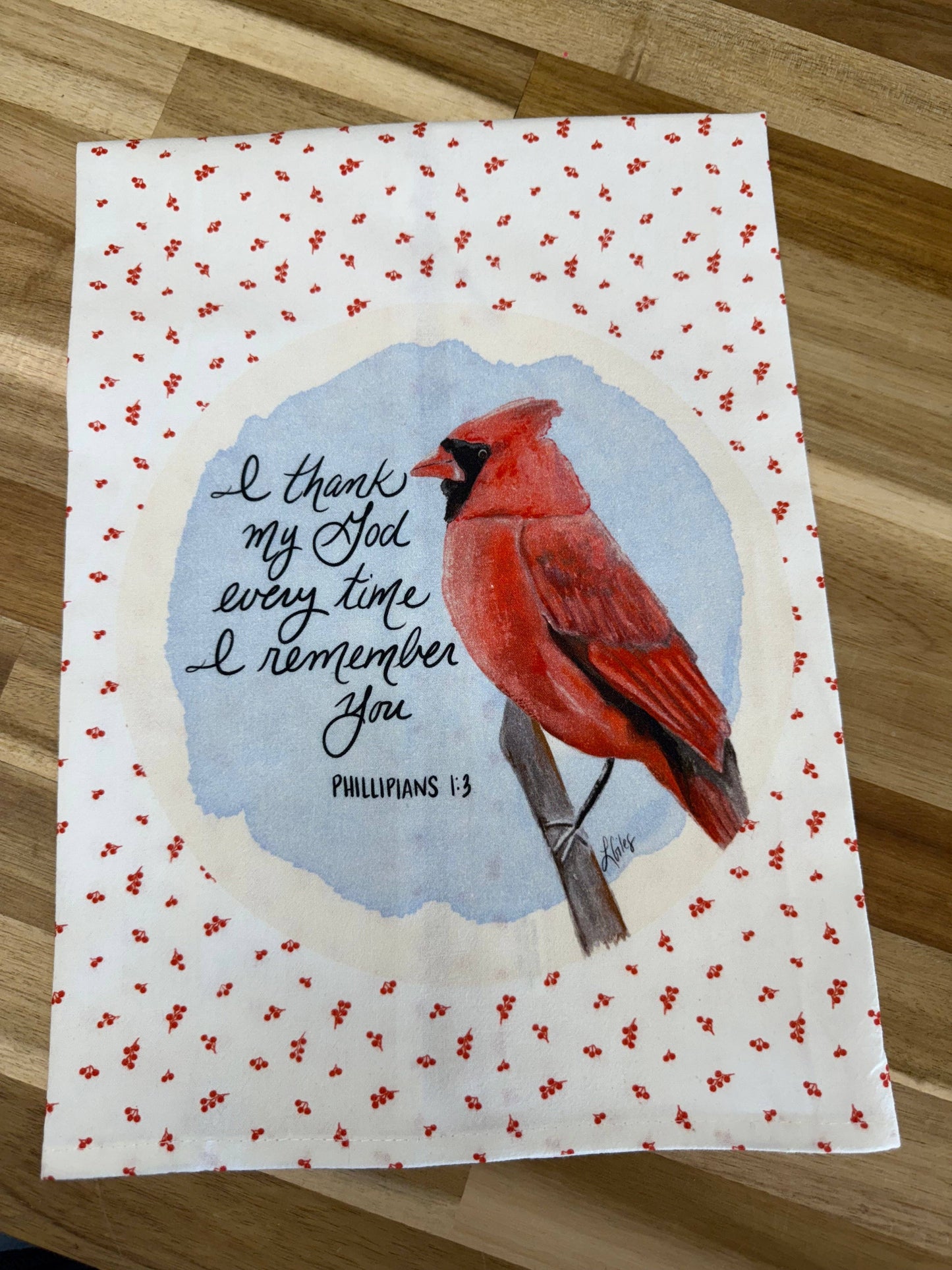 Red Bird Tea Towel