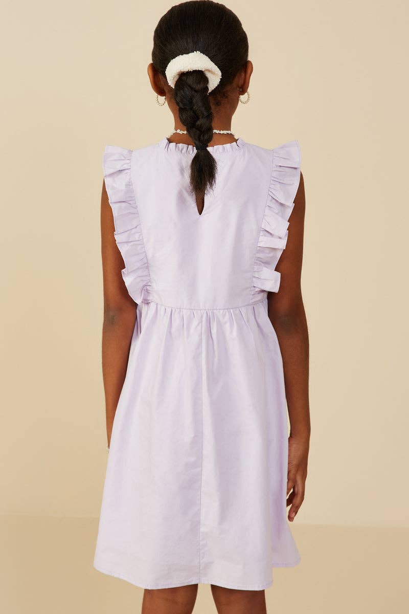 Girls Lavender Poplin Dress
