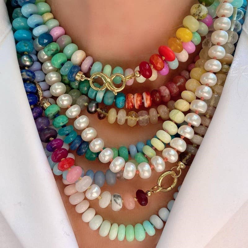 Beaded Necklace - Circle Clasp