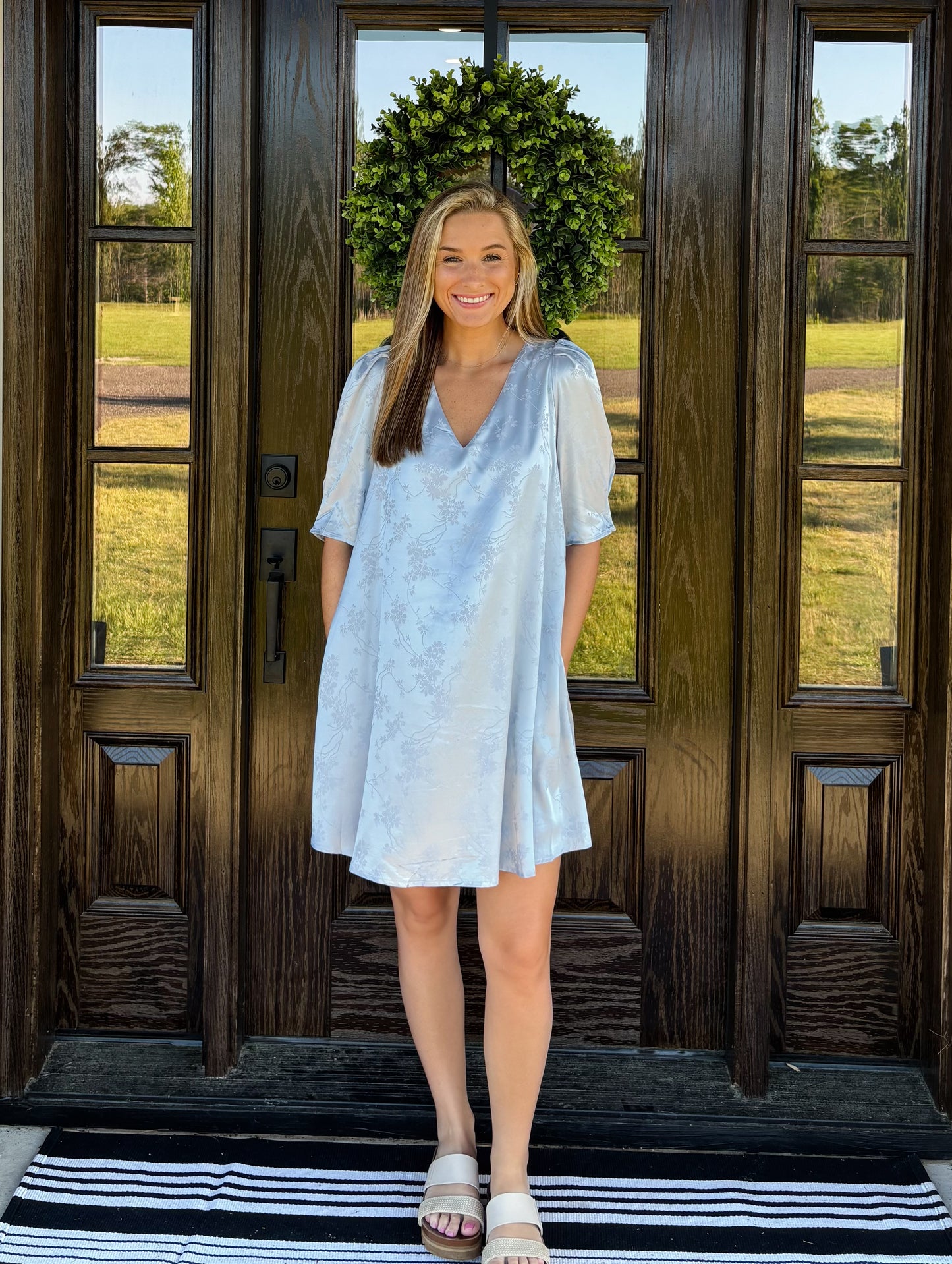 Satin Floral Dress
