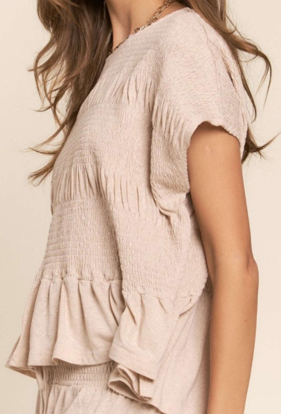 Taupe Smock Top