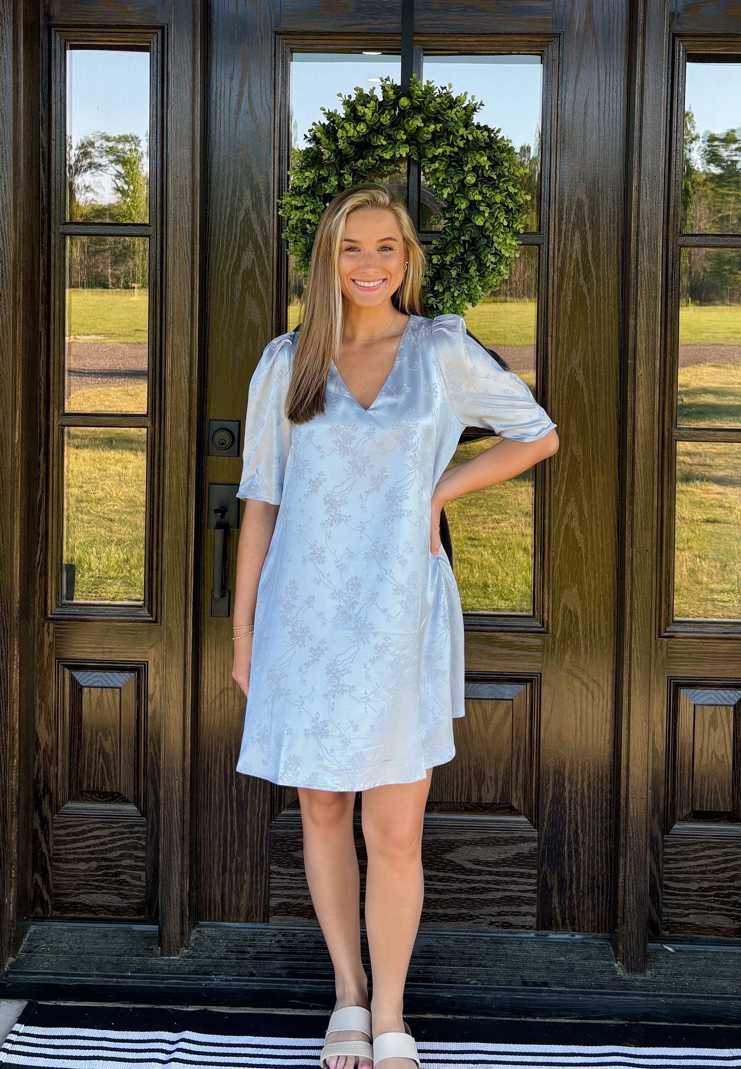 Satin Floral Dress