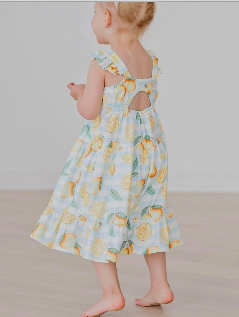 MR Lovely Lemons Ruffle Maxi Dress