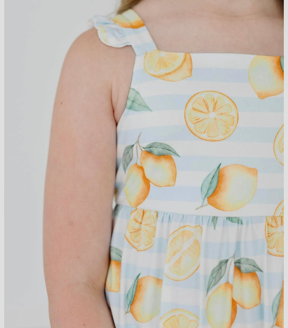 MR Lovely Lemons Ruffle Maxi Dress