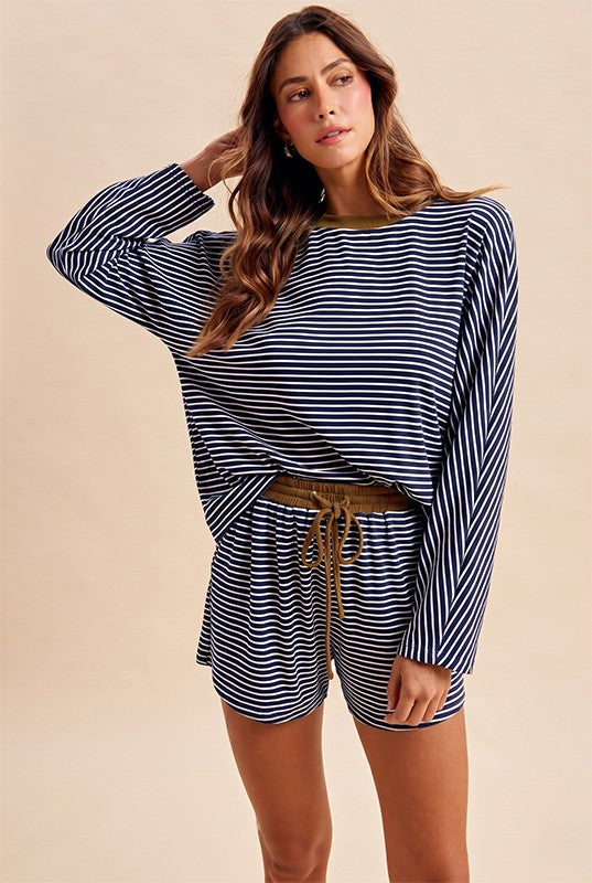 Long Sleeve Shorts Set