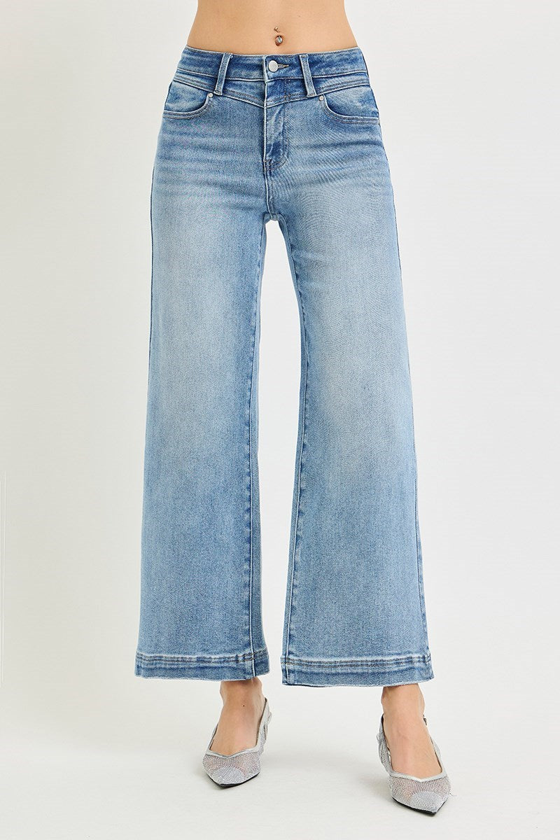 Risen Drop Yoke Wide Leg Jean
