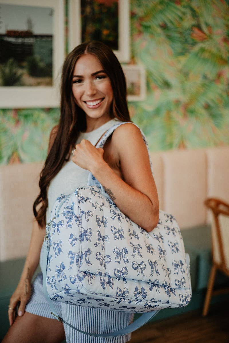 Blue Coquette Bows Weekender