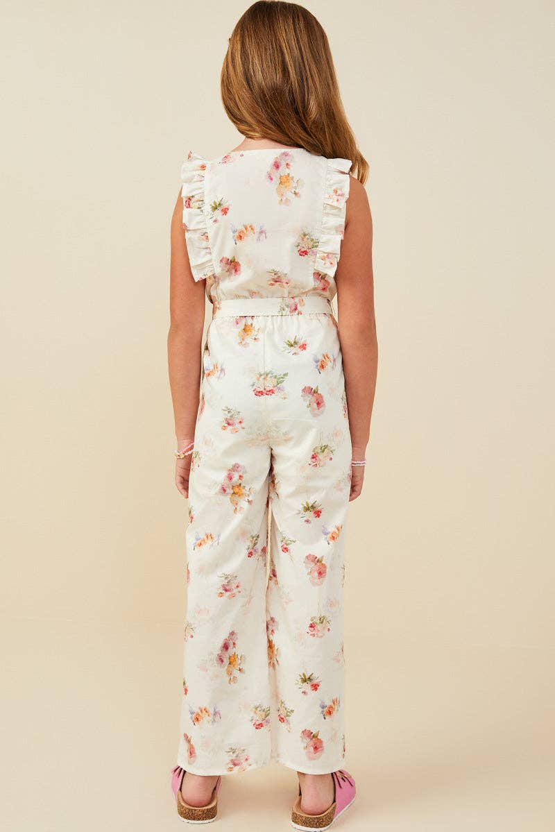 Girls Floral Jumpsuit