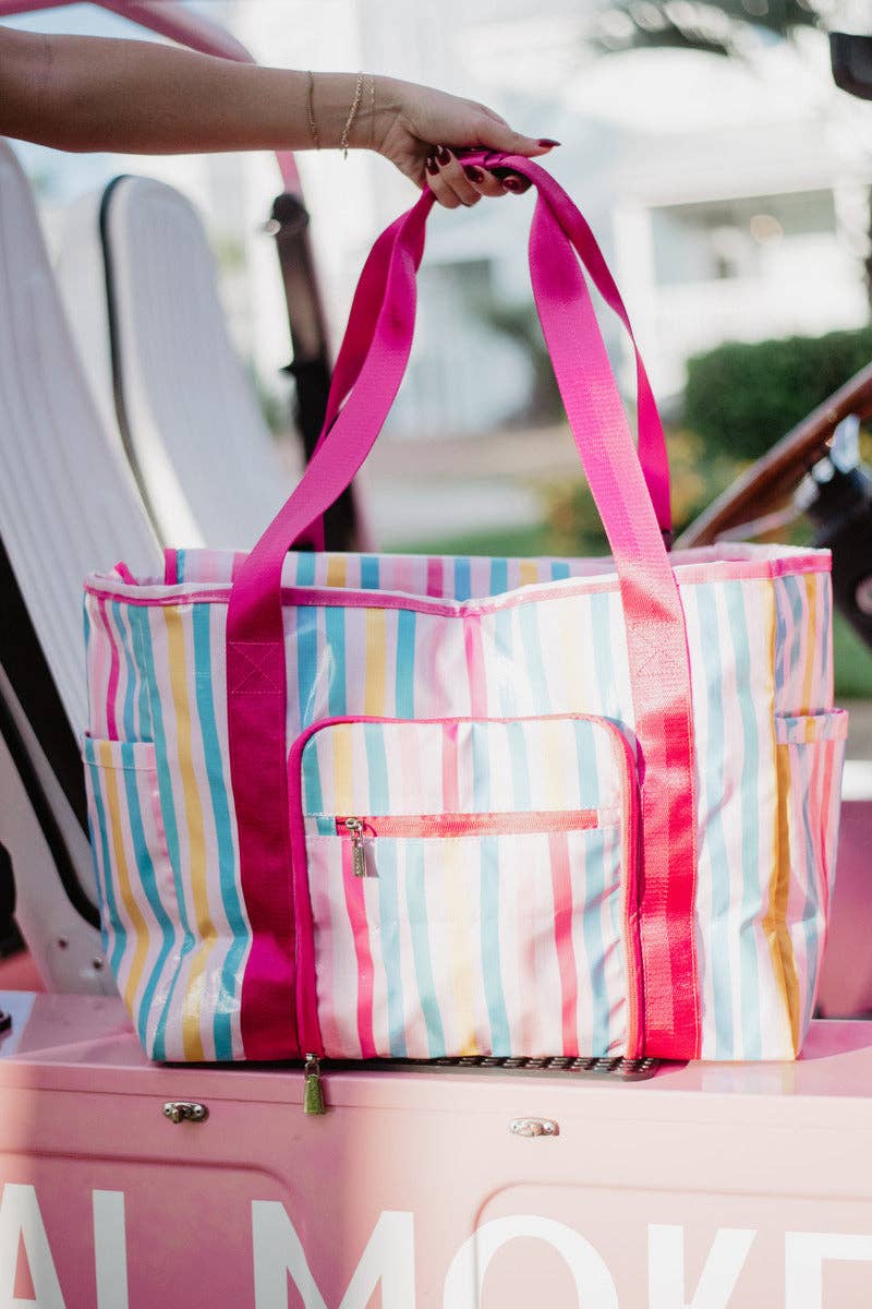 Multi Stripes Oversized Foldable Tote