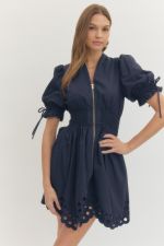 Navy Zip Dress