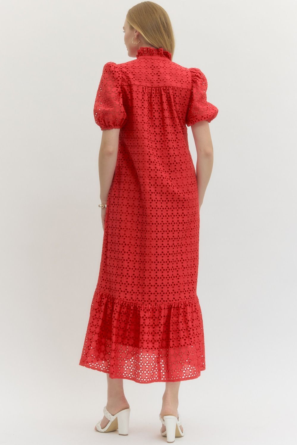 Red Eyelet Dress