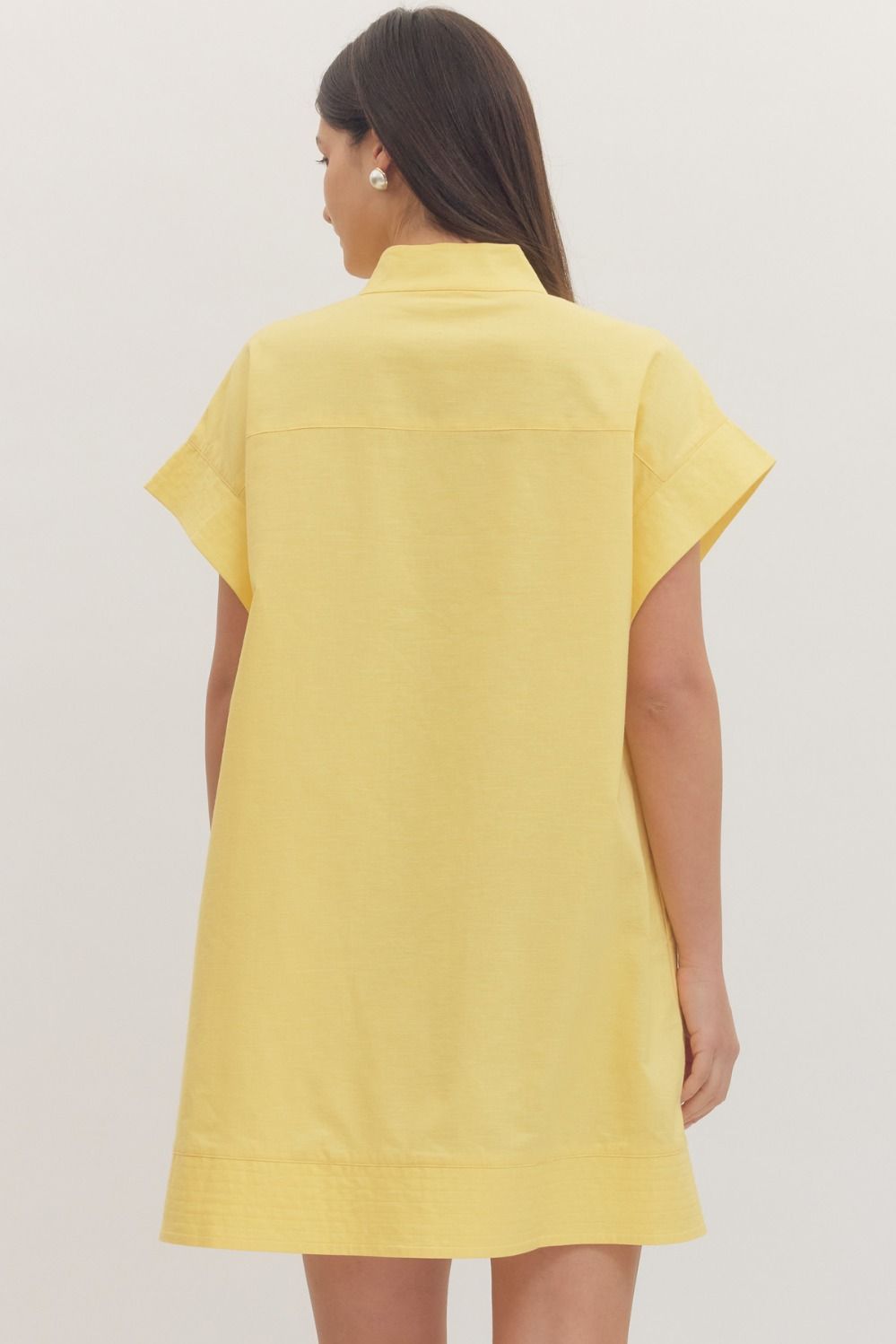 Hidden Button Placket Dress