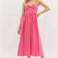 Pink Bow Strap Dress