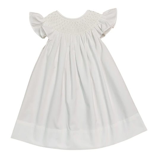 Catherine Pearl Smocked White Dress