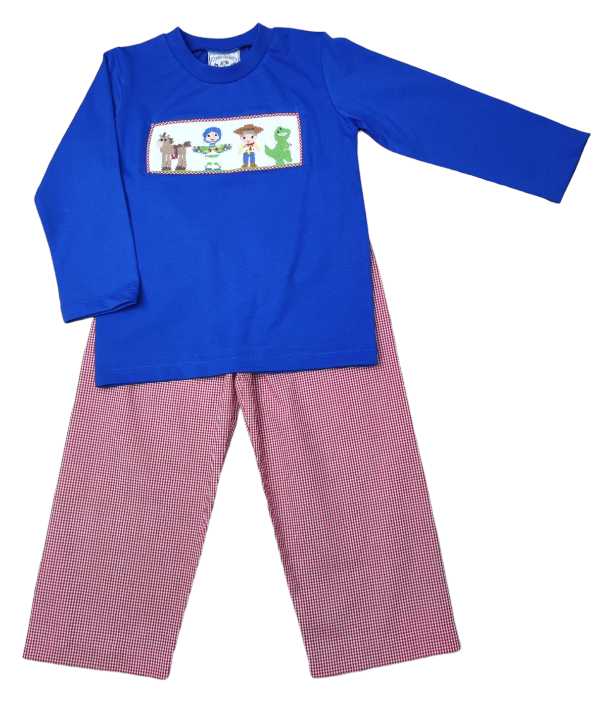 Three Sisters Toy Time Smocked Boys Pants Set