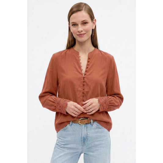 Lace Cuff Olive Top