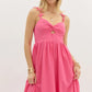 Pink Bow Strap Dress