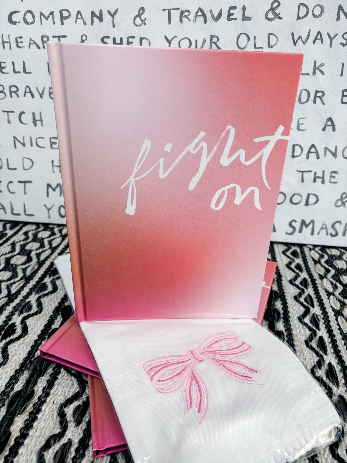 Pink Bow Tea Towel