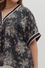 + Black Floral Top