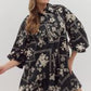 + Black Botanical Dress