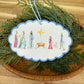 Watercolor Nativity Wood Ornament