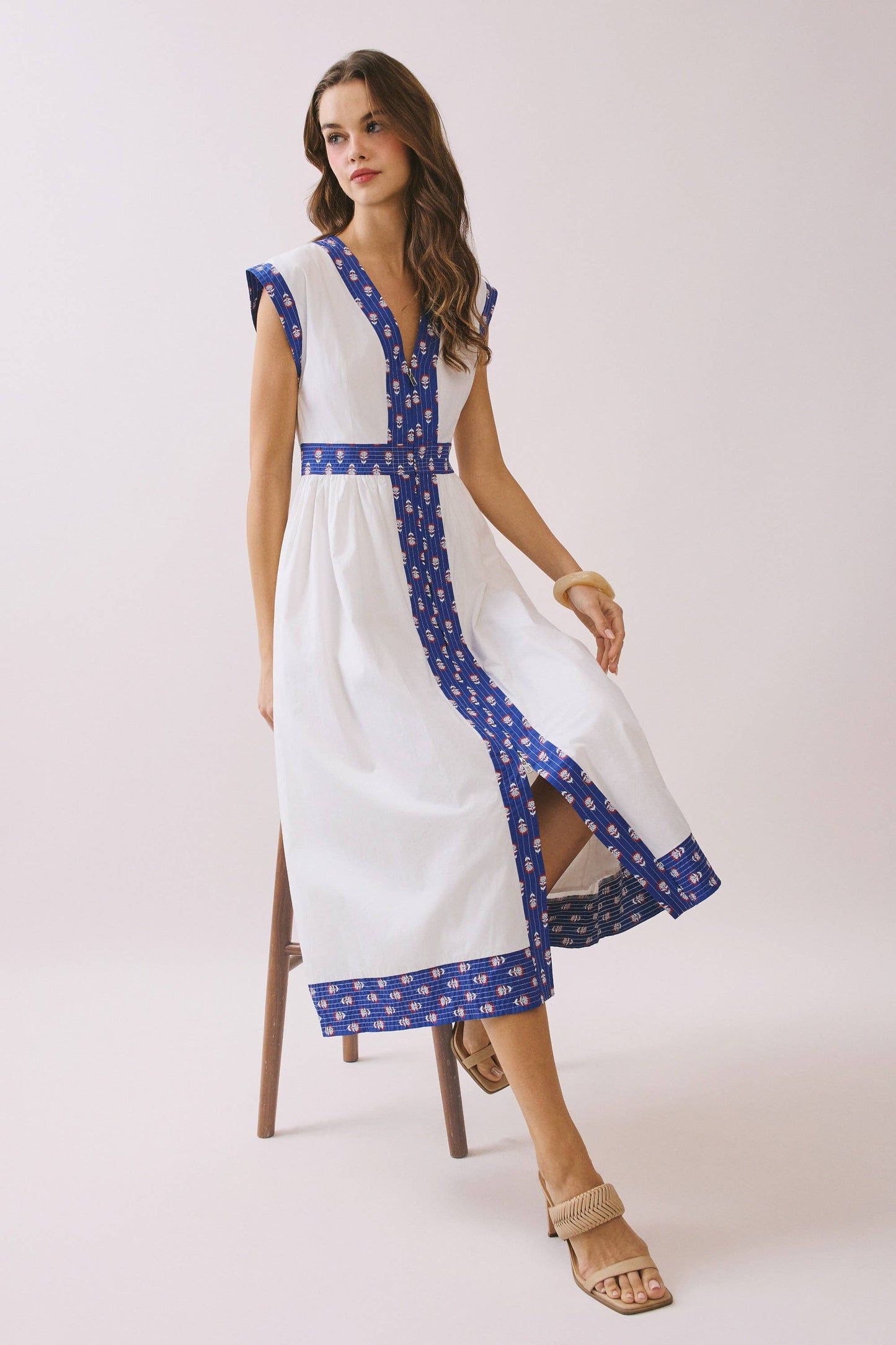 Contrast Trim Detail Dress