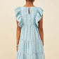 Girls Blue Embroidered Lace Dress