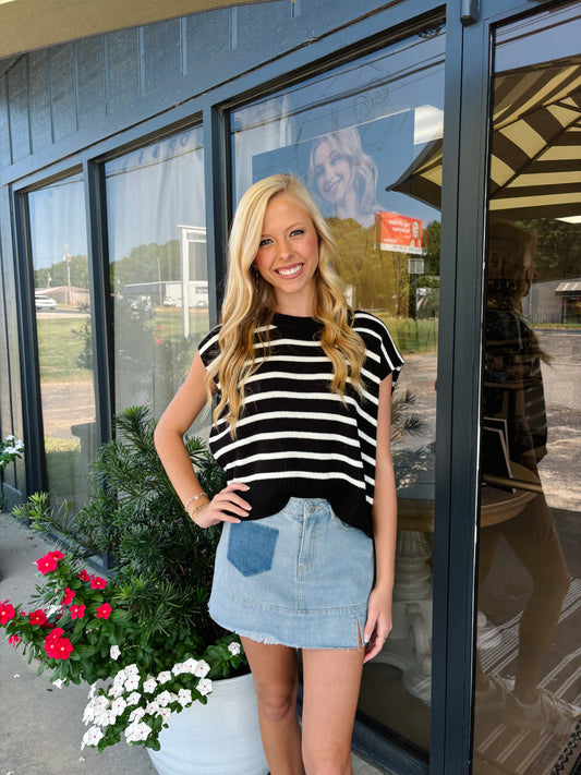 Washed Denim Mini Skirt