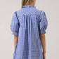 Brisla Gingham Ruffle Mini Dress
