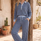 Soft Touch Lightweight Stripe Wide Leg Set