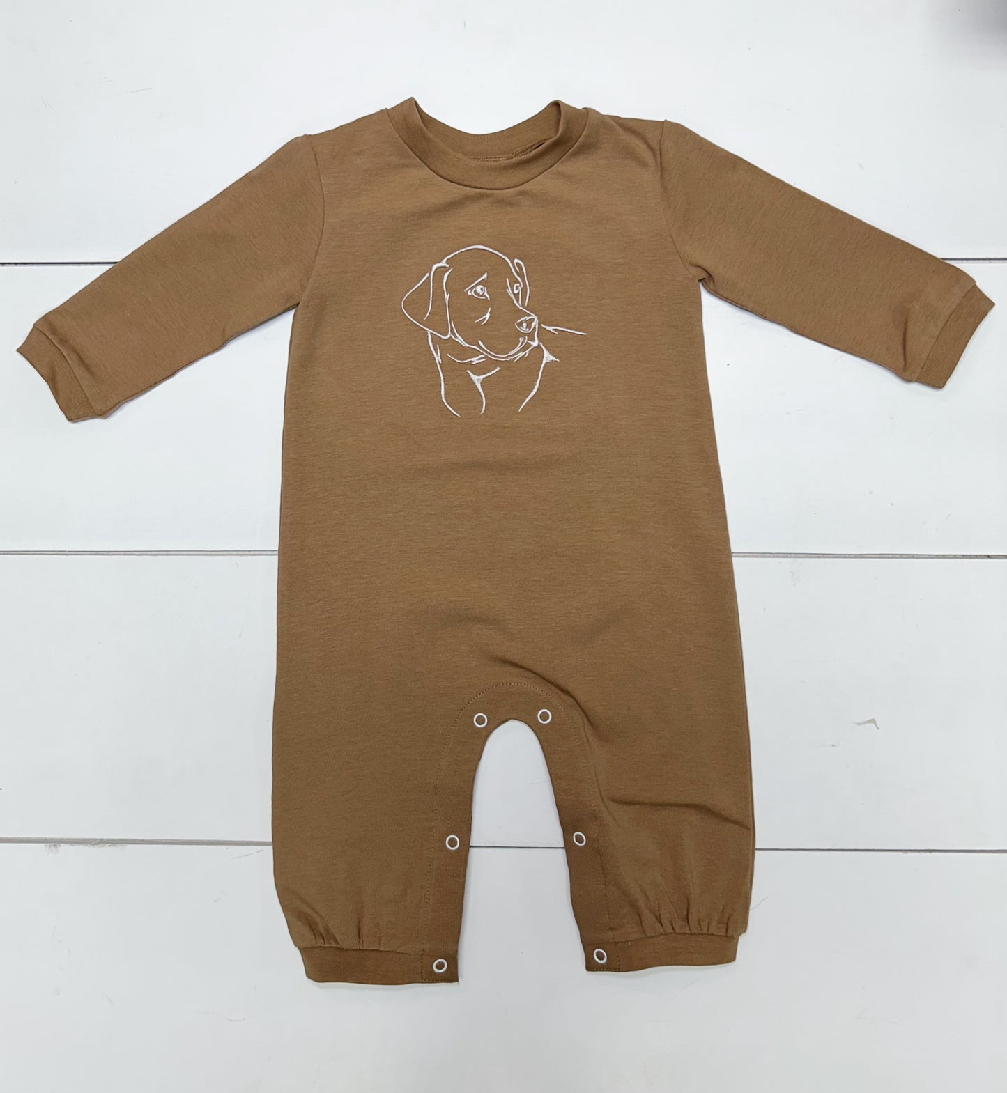 Three Sisters Lab Embroidery Boys Romper