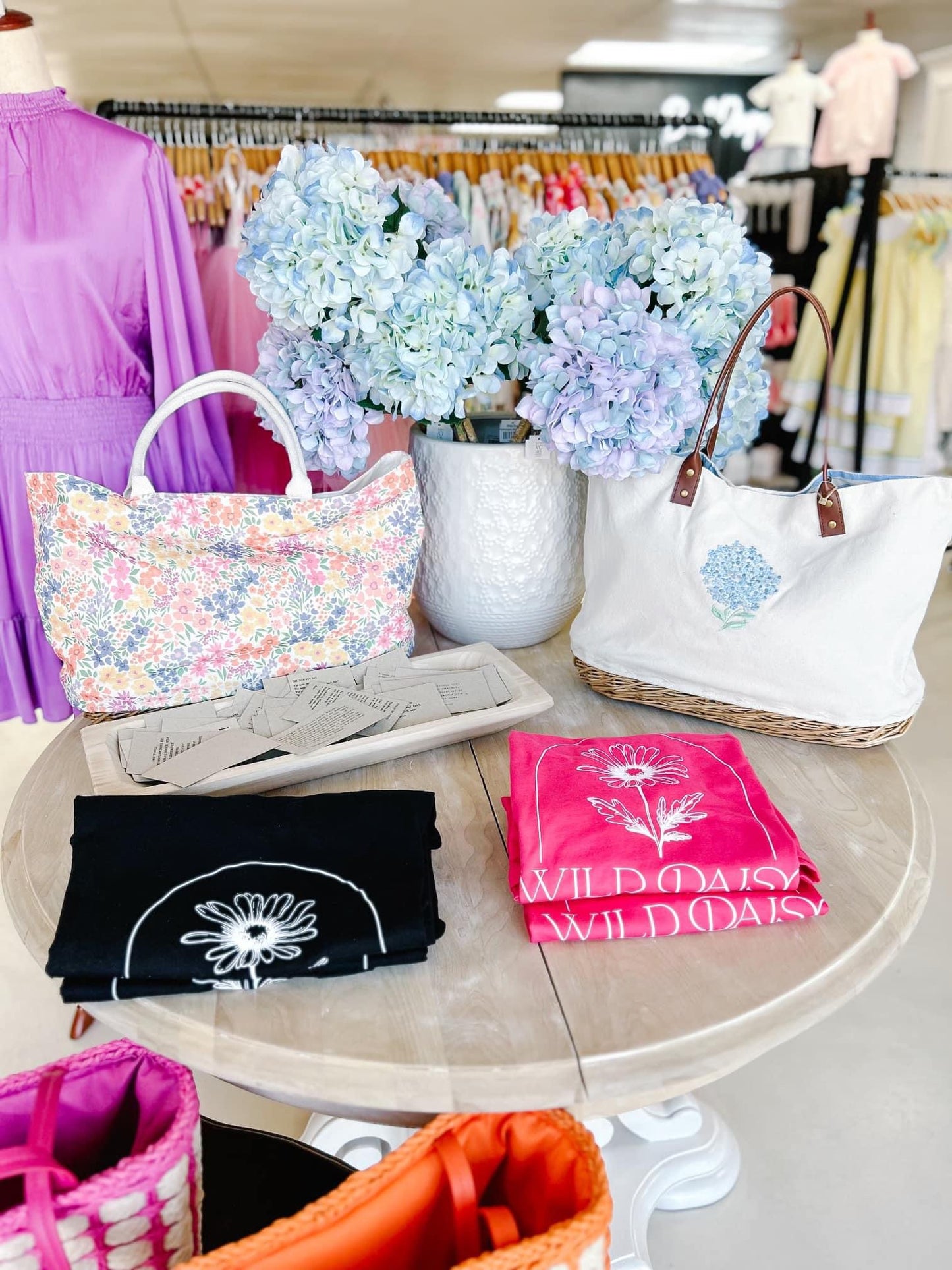 Hydrangea Basket Tote