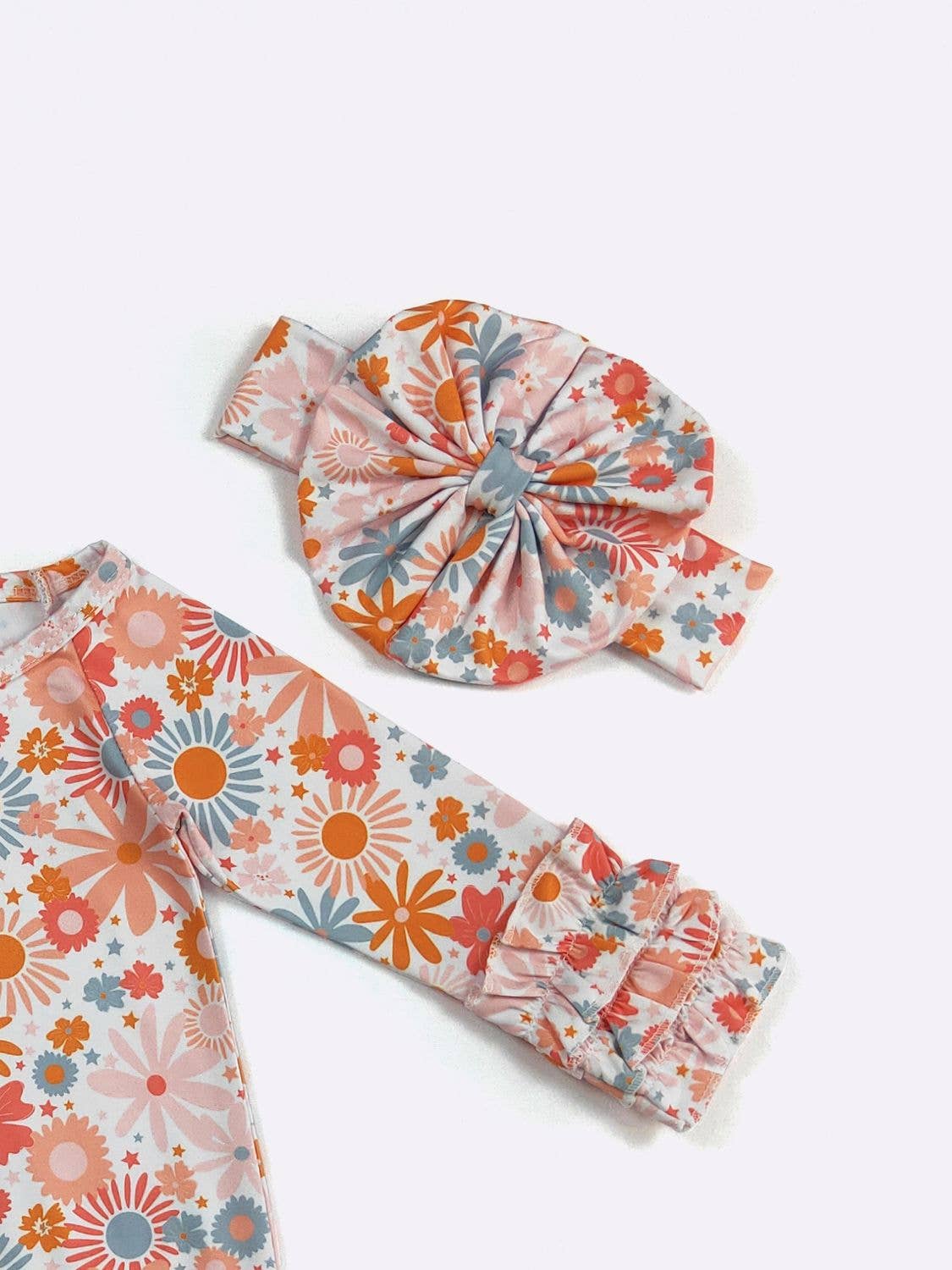 Peach Dreamscape Baby Gown