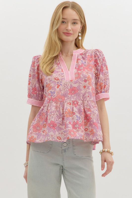 Jenson Pink Floral Top
