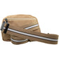 Tan Solid Fanny Pack with Striped Strap