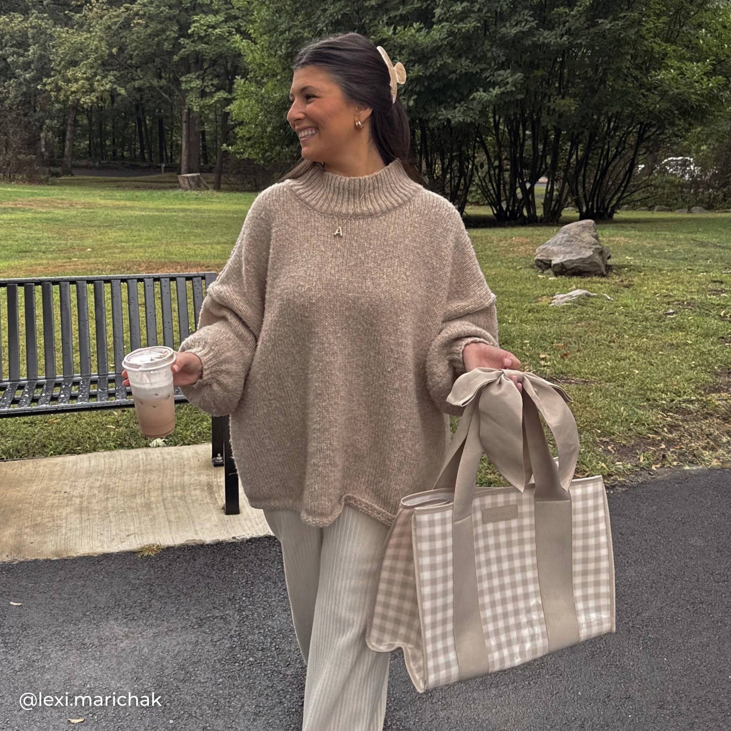 Latte Gingham Case-Mate Tote